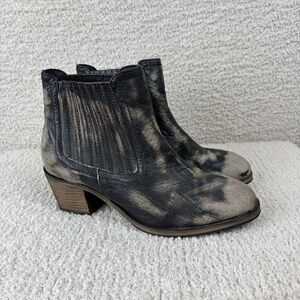 Roan‎ by Bed Stu Boots 9 Black Buff Scratch Roan Barcelona Slip On Block Heel
